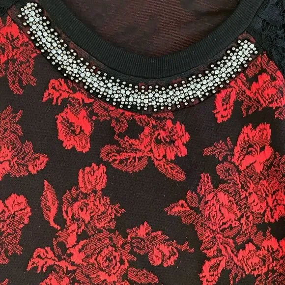 Ny collection Floral design sweater, Size LARGE - Picture 4 of 7